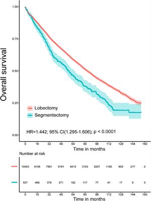 Survival Following Segmentectomy or Lobectomy in Patients With Stage IB Non-small-cell Lung Cancer